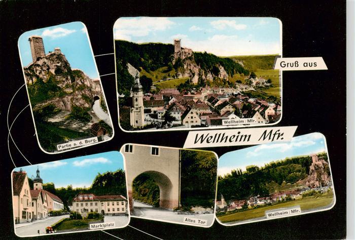 Wellheim Partie an der Burg Wellheimblick Marktplatz Altes Tor Panorama