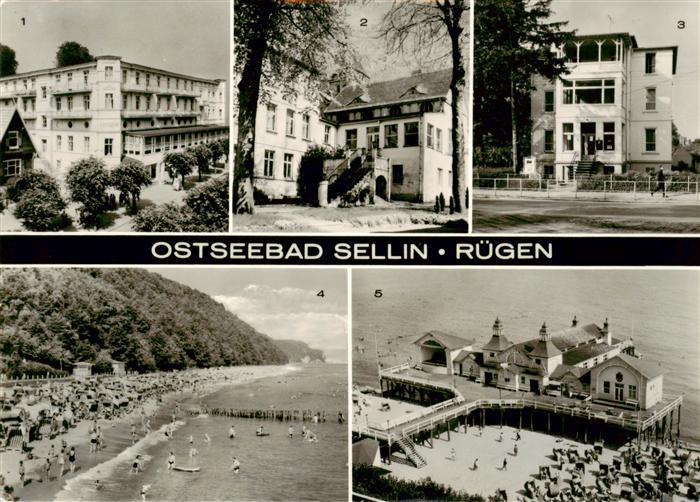 Sellin  Ruegen Kurhaus Frieden FDGB Erholungsheime Sellin und Frohsinn Strand Se