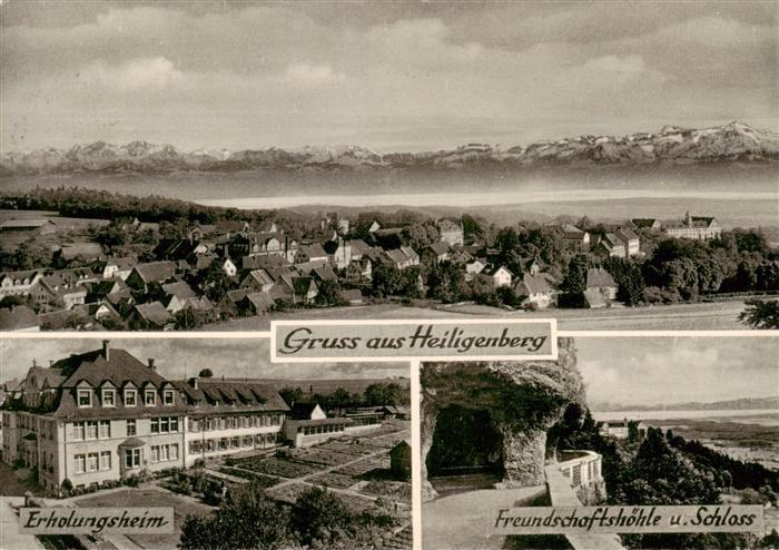 Heiligenberg Baden Panorama Erholungsheim Freundschaftshoehle und Schloss