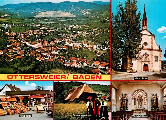 Ottersweier Fliegeraufnahme Maria Linden Kiosk Goetz Schwarzwaldhaus Wallfahrtsk