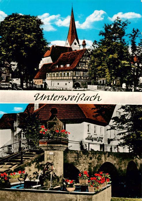 Unterweissach Rathaus und ev Kirche