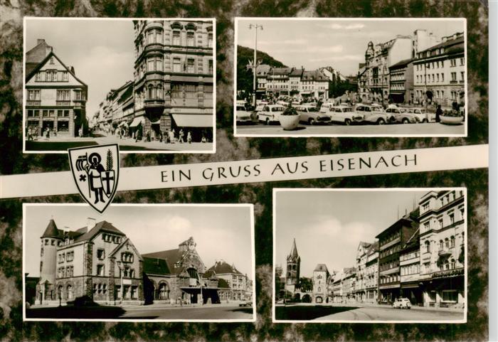 EISENACH Thueringen Karlstrasse Markt Bahnhof Platz der DSF mit Nikolaitor und N