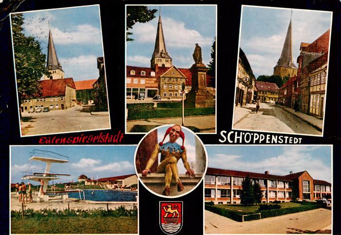 Schoeppenstedt Kirche Dorfpartien Eulenspiegeldenkmal Freibad Schule
