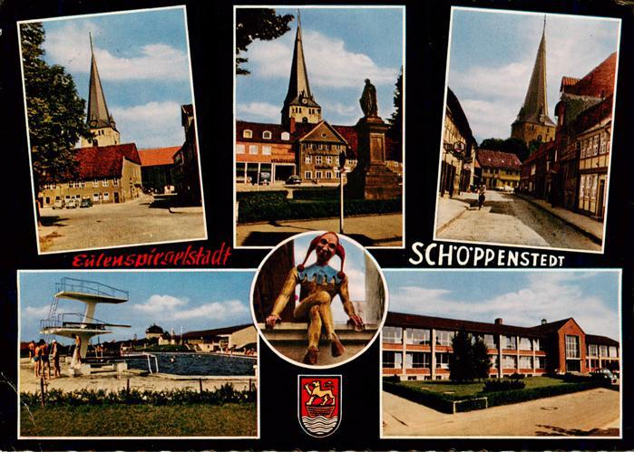 Schoeppenstedt Eulenspiegelstadt Kirche Rathaus Kirche Schwimmbad Schule