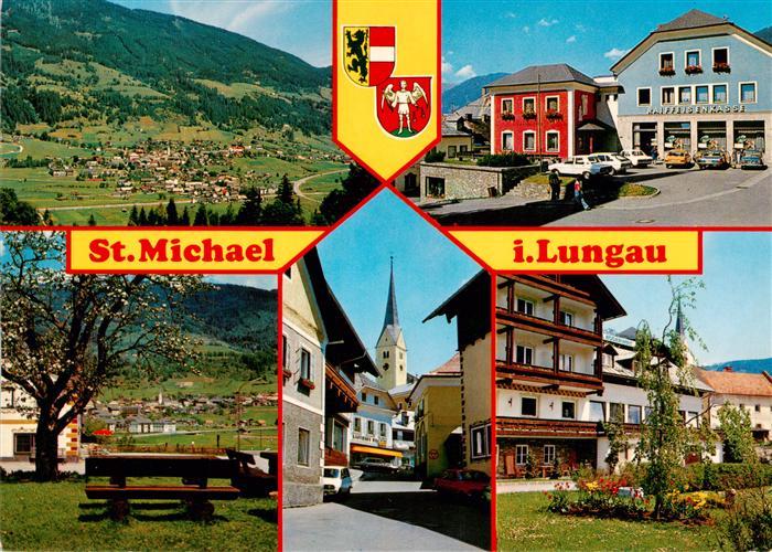 St Michael Lungau AT Panorama Raiffeisenbank Kirche Teilansichten