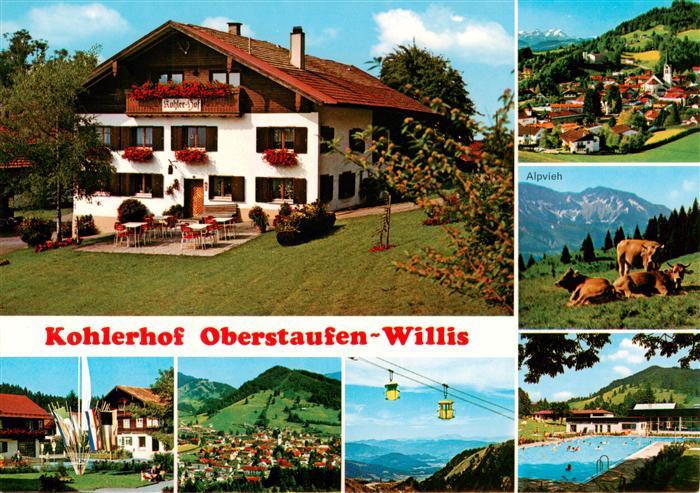 Willis Oberstaufen Gaststaette Kohlerhof Panorama Seilbahn Schwimmbad Alpvieh
