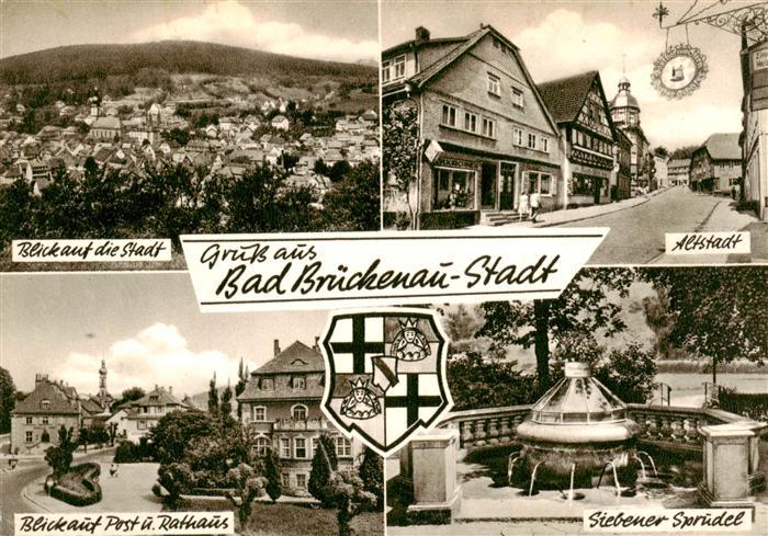Bad Brueckenau Stadtblick Altstadt Post und Rathaus Siebener Sprudel