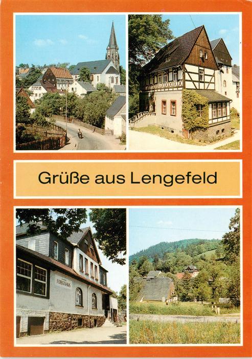 Lengefeld Erzgebirge Kirche Fachwerkhaus Forsthaus Panorama
