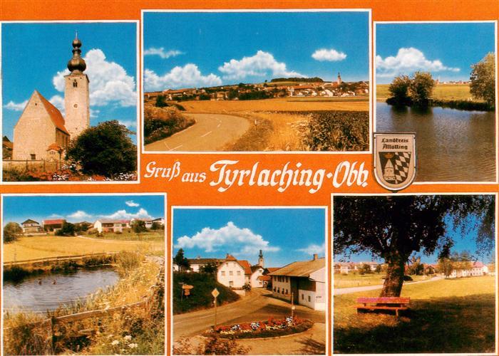 Tyrlaching im Rupertiwinkel Kirche Panorama Teich Ortspartien