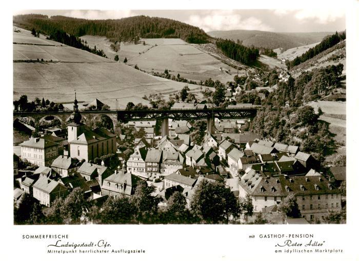 Ludwigsstadt Panorama mit Gasthof Pension Roter Adler