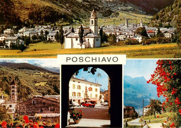 Poschiavo GR Panorama Kirche Torbogen
