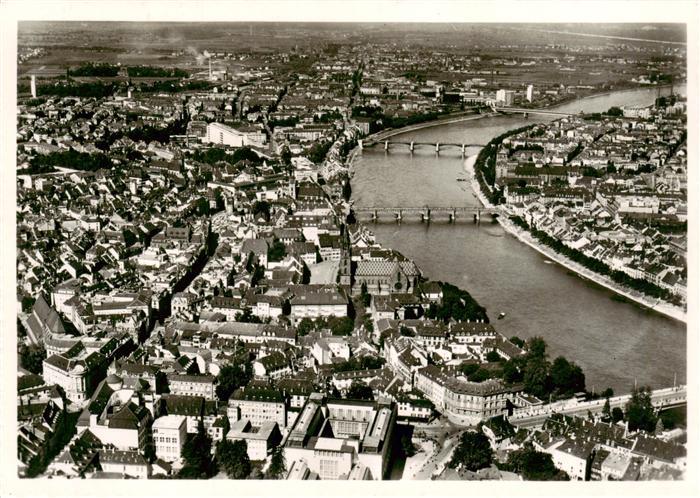 Basel BS mit den vier Rheinbruecken