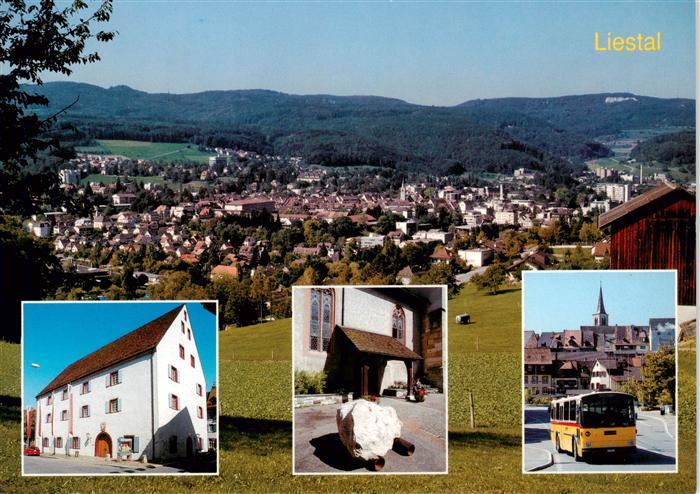 Liestal BL Panorama Rathaus Kirche Bus