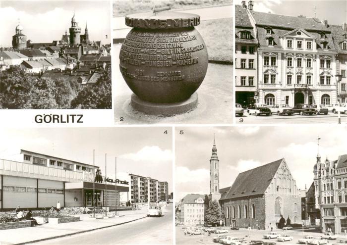 Goerlitz  Sachsen Teilansicht Meridianzeichen Goerlitzinformation am Leninplatz