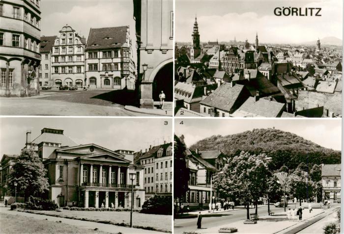 Goerlitz  Sachsen Untermarkt Teilansicht Gerhart Hauptmann Theater Blick zur Lan