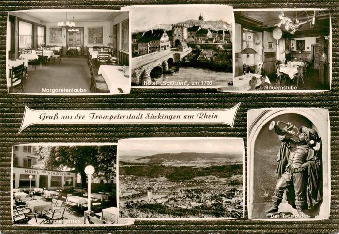 Saeckingen Bad Margaretenlaube Hotel Schuetzen um 1700 Bauernstube Sommergarten