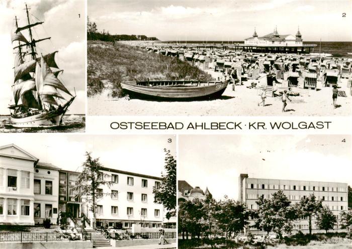 Ahlbeck Ostseebad Segelschulschiff Wilhelm Pieck Seebruecke FDGB Erholungsheime