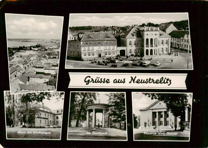 Neustrelitz Mecklenburg-Vorpommern Panorama Haus der Werktaetigen Marktplatz Im