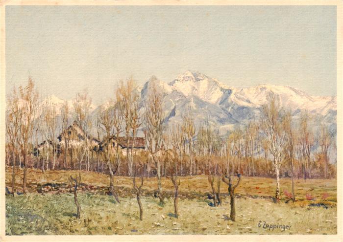 Gordola TI Vorfruehling Kuenstlerkarte E. Zuppinger VI. 31. Edition Bienfaisance