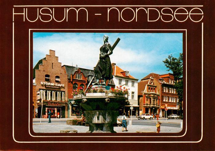 Husum Nordfriesland Marktplatz Brunnen Altstadt