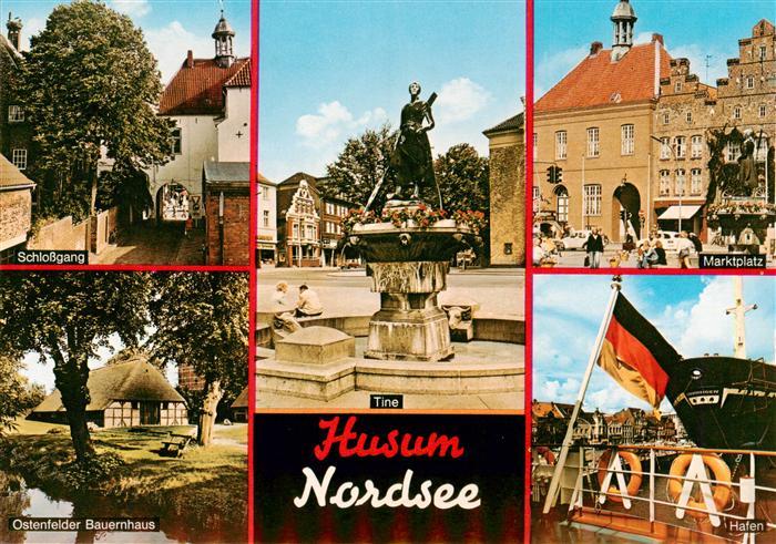 Husum Nordfriesland Schlossgang Ostenfelder Bauernhaus Tine Statue Marktplatz H