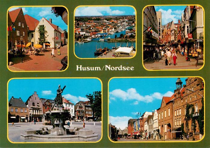 Husum Nordfriesland Teilansichten Fussgaengerzone Luftaufnahme Marktplatz Brunn