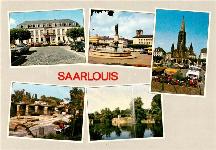 Saarlouis Saarlautern Teilansichten Stadtzentrum Brunnen Kirche Park