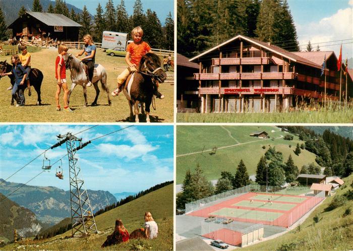 Diemtigtal BE Sporthotel Sportbahnen Wiriehorn Tennisplaetze Ponyreiten Sesselli