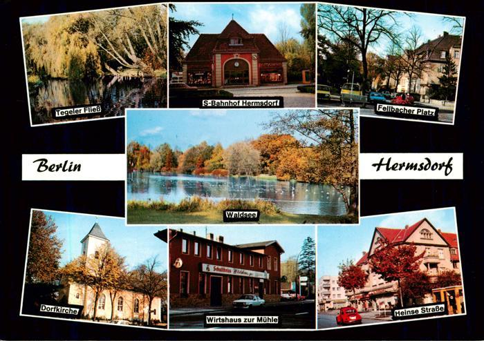 Hermsdorf Berlin Tegeler Fliess S-Bahnhof Fellbacher Platz Waldsee Dorfkirche Wi