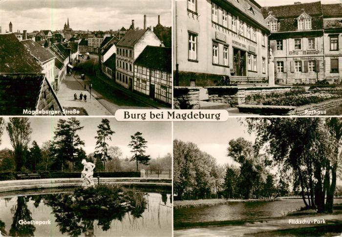 MAGDEBURG  CITY Magdeburger Strasse Rathaus Goethepark Flickschu-Park