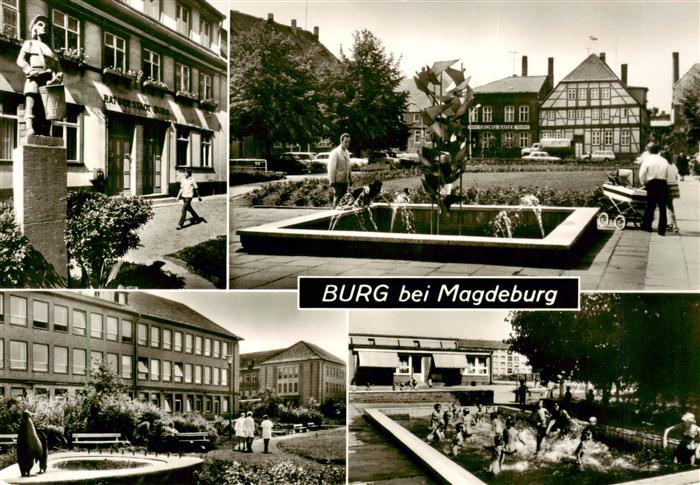 Burg Magdeburg Rat der Stadt Trommler-Standbild Rolandplatz Krankenhaus Kinderga