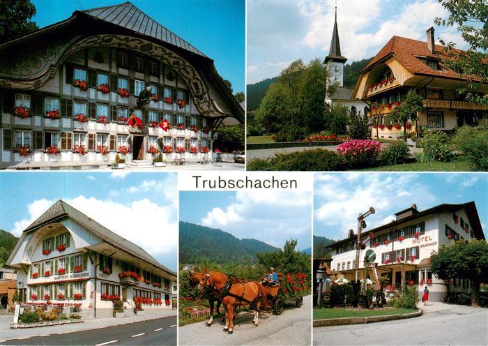 Trubschachen BE Ortsmotive Pferdewagen Hotel Kirche