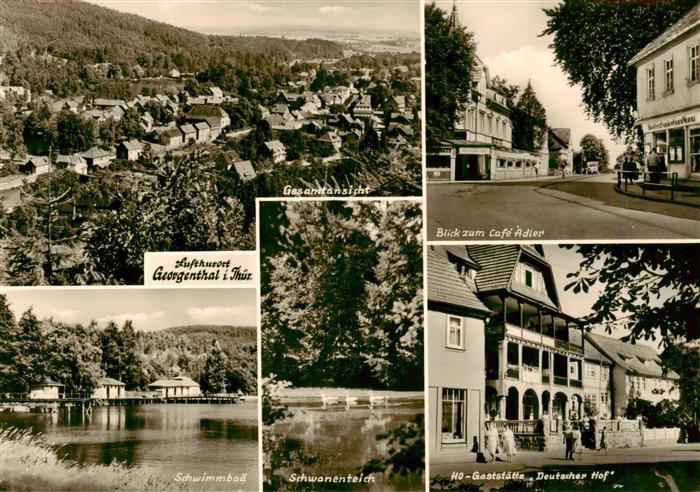 Georgenthal Gotha Panorama Luftkurort Cafe Adler HO-Gaststaette Deutscher Hof Sc