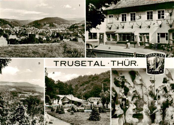 Trusetal Panorama HO-Gaststaette Wasserfall Panorama Blick von der Teufelskanzel