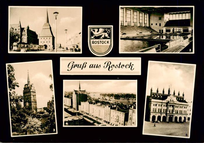 ROSTOCK CITY Steintor Schwimmhalle Kroepeliner Tor Langestrasse Rathaus