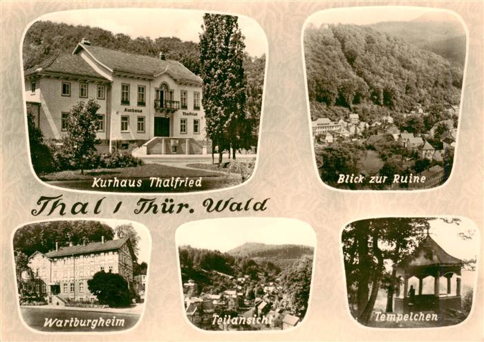 Thal Ruhla Kurhaus Thalfried Ruine Wartburgheim Teilansicht Tempelchen