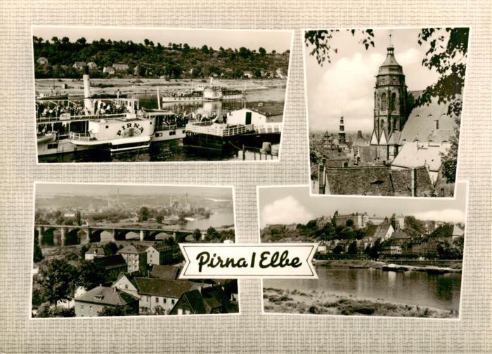 Pirna Elbe Dampfer Kirche Panorama Elbepartie