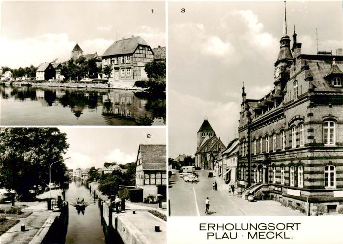 Plau Mecklenburg Strandstrasse An der Schleuse Marktplatz