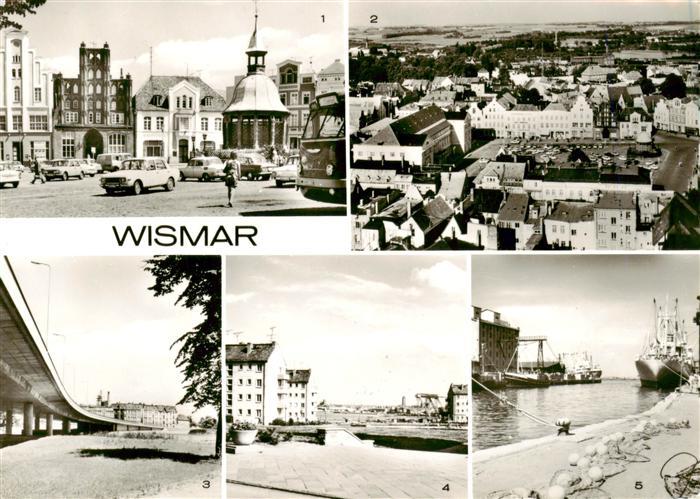 Wismar Mecklenburg Markt mit Marktblick Hochbruecke Hafenpartien