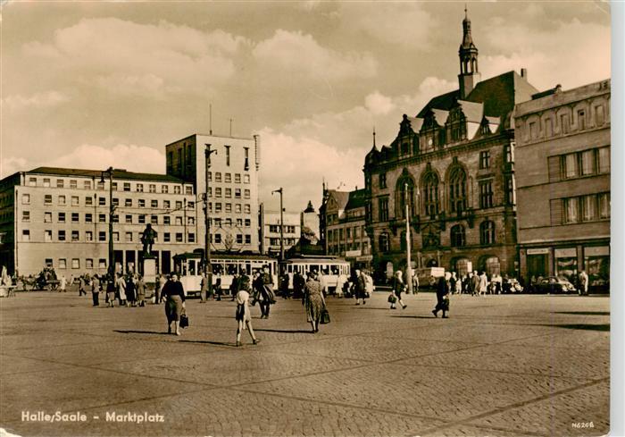 Halle  Saale Marktplatz Strassenbahn