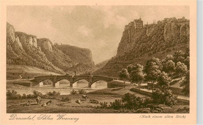 Donautal Schloss Werenwag Alter Stich