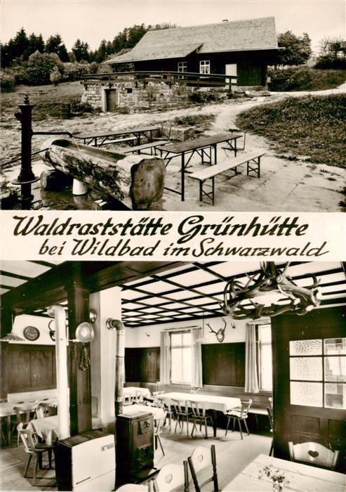 Wildbad Schwarzwald Waldraststaette Gruenhuette Gastraum