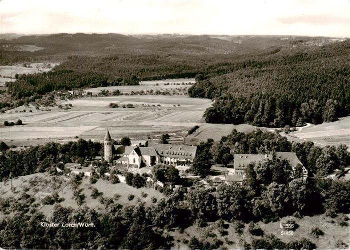 Lorch Remstal BW Kloster Lorch Fliegeraufnahme mit Wald Cafe Muckensee