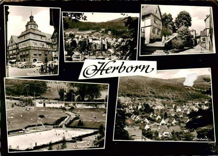 Herborn Hessen Rathaus Schloss Kirchtreppe Schwimmbad Ortspartie