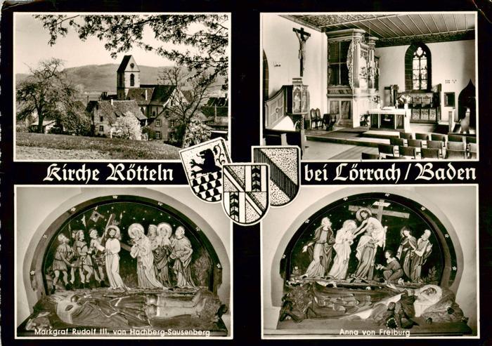 LoeRRACH Baden BW Kirche Roetteln Inneres Markgraf Rudolf III von Hachberg Sause