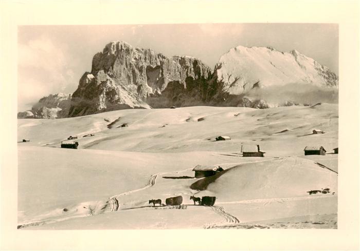 Seiseralm Alpe di Siusi Trentino IT Winterpanorama in den Dolomiten