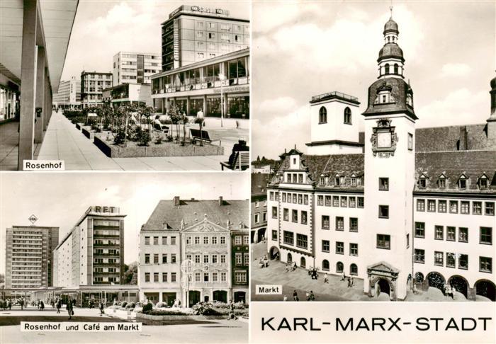 Karl-Marx-Stadt CHEMNITZ Rosenhof Cafe am Markt Marktplatz