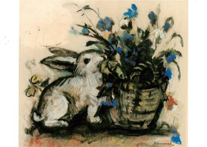 Hummel Kuenstler-AK-Nr. Nr. 720 Hase und Blumenkorb