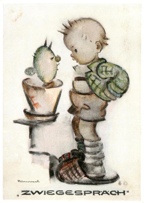 Hummel Kuenstler-AK-Nr. Nr.5555 Zwiegesprach