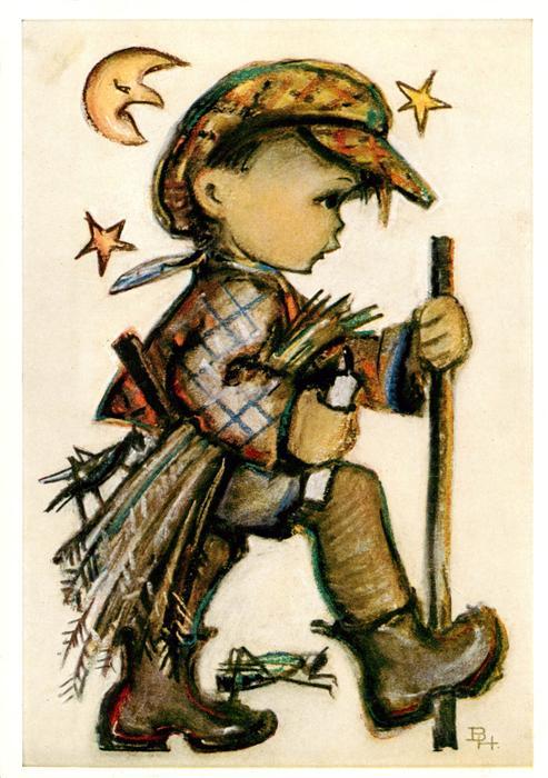 Hummel Kuenstler-AK-Nr. Hummelbuch Auf Heimlichen wegen